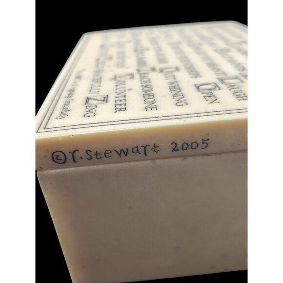 Jewelry Trinket Box etched “The ABC's of Ageing Gracefully” Marble Signed 2005 - Picture 5 of 10